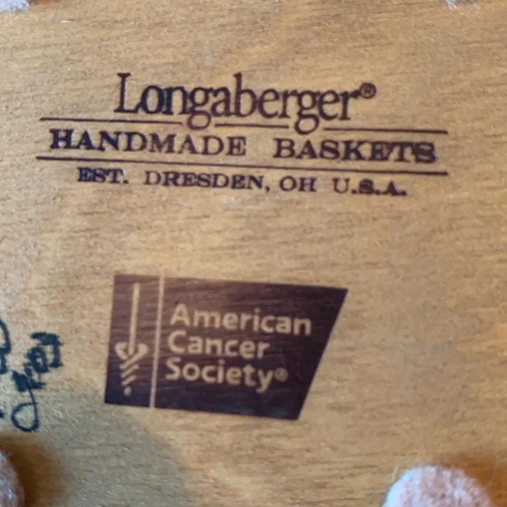 Longaberger 2003 Horizon of Hope Cancer Basket with Lid, liner, prot, ti…